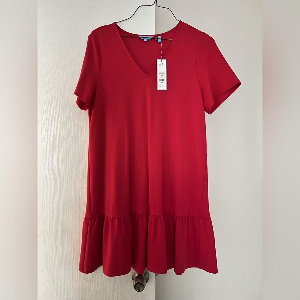 Draper James NWT— Ponte Flounce Shift Dress